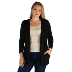 24seven Comfort Apparel Open Front Lightweight Hooded Plus Size Cardigan -CUPSHE Store GUEST 69a66672 55ae 4adf 88a1 b8f0a4a44d6b