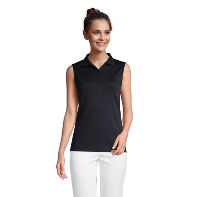 Lands' End Women's Tall Sleeveless Supima Cotton Polo Shirt 2 Lands' End Women's Tall Sleeveless Supima Cotton Polo Shirt - Image 2