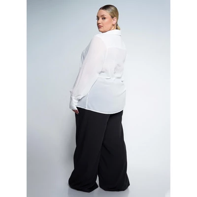 Rebdolls Women's Sheer Button Up Top 6 Rebdolls Women's Sheer Button Up Top - Image 6