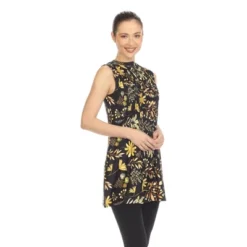 White Mark Women's Floral Sleeveless Tunic Top - White Mark