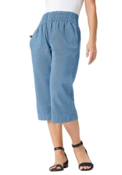 Jessica London Women’s Plus Size Wide-Leg Crop Chambray Pants 9 Jessica London Women’s Plus Size Wide-Leg Crop Chambray Pants -CUPSHE Store GUEST 733bbd16 a402 4750 801a bd59dc3469b1