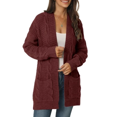Seta T Women's Long Sleeve Cable Knit Cardigan Sweaters Open Front Fall Outwear Coat With Pockets 8 Seta T Women's Long Sleeve Cable Knit Cardigan Sweaters Open Front Fall Outwear Coat With Pockets - Image 8