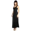 24seven Comfort Apparel Slim Fit A Line Sleeveless Maxi Dress