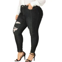 Agnes Orinda Women's Plus Size Mid Rise Stretch Washed Skinny Denim Jeans -CUPSHE Store GUEST 76422d5e f1eb 4239 9570 ff85633e05d4