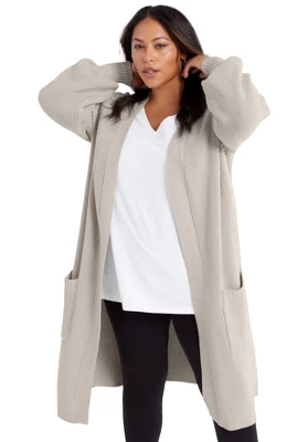 June + Vie By Roaman's Women’s Plus Size Open-Front Cardigan 7 June + Vie By Roaman's Women’s Plus Size Open-Front Cardigan - Image 7