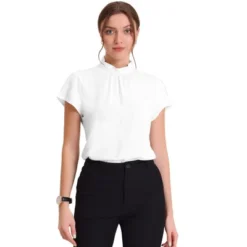 Allegra K Women's Mock Neck Pleated Elegant Office Solid Cap Sleeve Blouse 10 Allegra K Women's Mock Neck Pleated Elegant Office Solid Cap Sleeve Blouse -CUPSHE Store GUEST 7ad70ed1 122c 4dee 96f4 a666fefb4fe9