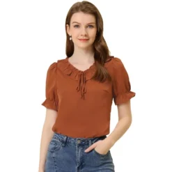Allegra K Women's Tie V Neck Ruffle Neck Top Puff Sleeve Ruffle Cuff Casual Blouse 21 Allegra K Women's Tie V Neck Ruffle Neck Top Puff Sleeve Ruffle Cuff Casual Blouse -CUPSHE Store GUEST 7d3ecbfc c1e8 450e 8ab8 9059f425330b