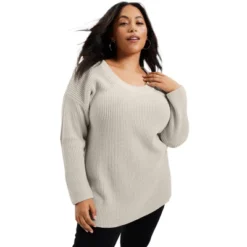 June + Vie By Roaman's Women’s Plus Size Scoopneck Sweater -CUPSHE Store GUEST 7df994d1 99e0 42be aec8 137f1f71893d