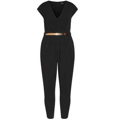 Women's Plus Size Evie Jumpsuit - Black | CITY CHIC 2 Women's Plus Size Evie Jumpsuit - Black | CITY CHIC - Image 2
