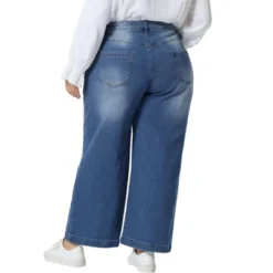 Agnes Orinda Women's Plus Size Wide Leg Baggy Washed Stretch With Pockets Denim Ankle Jeans -CUPSHE Store GUEST 801f1057 6cb0 48ac 98f0 4d0809afc725