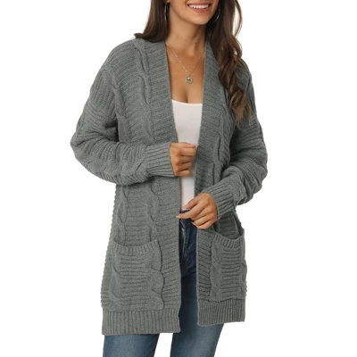 Seta T Women's Long Sleeve Cable Knit Cardigan Sweaters Open Front Fall Outwear Coat With Pockets 13 Seta T Women's Long Sleeve Cable Knit Cardigan Sweaters Open Front Fall Outwear Coat With Pockets - Image 13