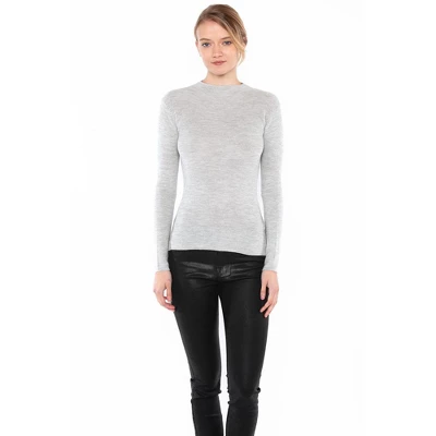 JENNIE LIU Tissue Weight 55% Silk 45% Cashmere Waffle-knit Long Sleeve Mock Funnel Neck Sweater 4 JENNIE LIU Tissue Weight 55% Silk 45% Cashmere Waffle-knit Long Sleeve Mock Funnel Neck Sweater - Image 4