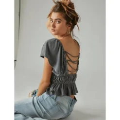 Lucky Brand Women's Lace Up Back Top