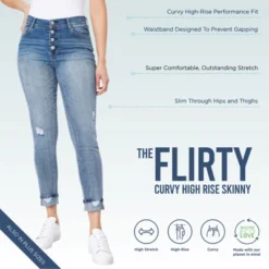 WallFlower Women's Flirty Curvy Skinny High Rise Insta Stretch Juniors Jeans (Standard And Plus) -CUPSHE Store GUEST 870db1d1 5670 4c5a 817a c7f4cd8d6ba8