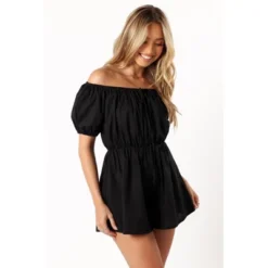 Petal And Pup Destiny Off Shoulder Romper - Black XS