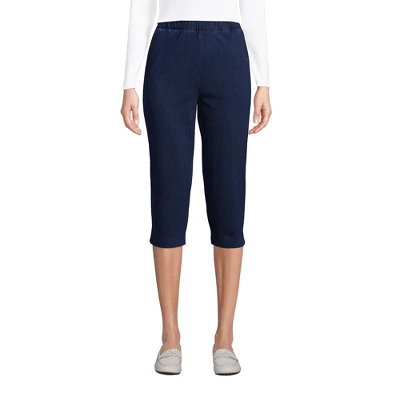 Lands' End Women's Sport Knit High Rise Elastic Waist Pull On Capri Pants 3 Lands' End Women's Sport Knit High Rise Elastic Waist Pull On Capri Pants - Image 3