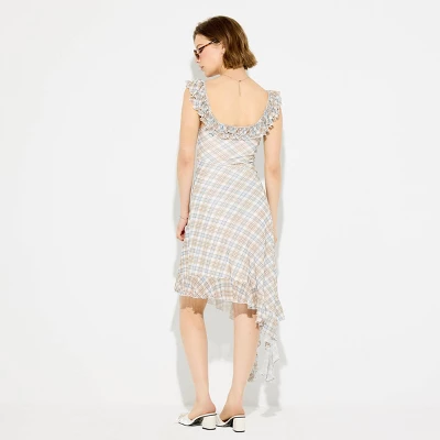 Women's Lace Midi Dress - Wild Fable™ White Plaid 1 Women's Lace Midi Dress - Wild Fable™ White Plaid