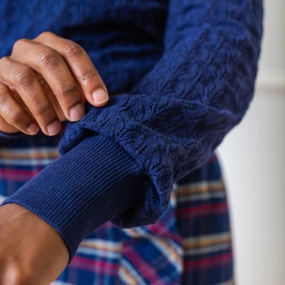 Hope & Henry Womens' Long Sleeve Pointelle Sweater With Bellow Sleeves 2 Hope & Henry Womens' Long Sleeve Pointelle Sweater With Bellow Sleeves - Image 2