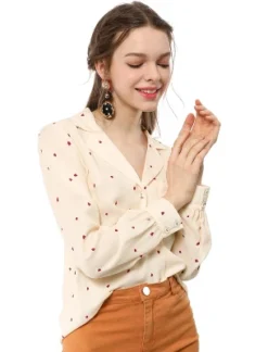 Allegra K Women's Heart Polka Dots Button Up Notched Lapel V Neck Shirts 18 Allegra K Women's Heart Polka Dots Button Up Notched Lapel V Neck Shirts -CUPSHE Store GUEST 8f2ebc19 1c56 4e91 be53 0981591c3c0a