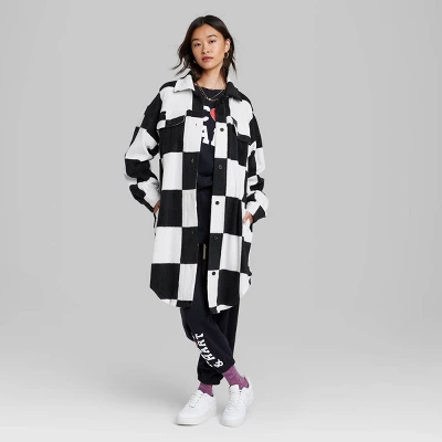 Women's Ascot + Hart Checkered Fleece Graphic Shacket 1 Women's Ascot + Hart Checkered Fleece Graphic Shacket