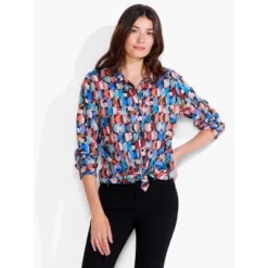 NIC + ZOE Crescent Crinkle Shirt
