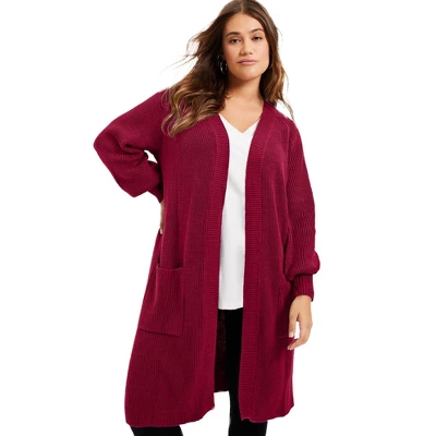 June + Vie By Roaman's Women’s Plus Size Open-Front Cardigan 10 June + Vie By Roaman's Women’s Plus Size Open-Front Cardigan - Image 10