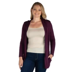 24seven Comfort Apparel Open Front Lightweight Hooded Plus Size Cardigan -CUPSHE Store GUEST 93eb4211 abb7 4c5d bbd1 054d6be6c29e