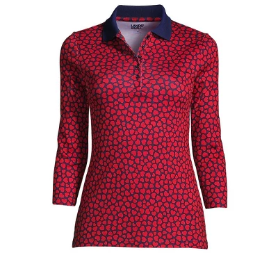 Lands' End Women's Tall Supima Cotton 3/4 Sleeve Polo Shirt 4 Lands' End Women's Tall Supima Cotton 3/4 Sleeve Polo Shirt - Image 4