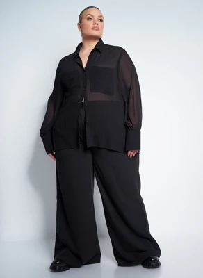 Rebdolls Women's Sheer Button Up Top 8 Rebdolls Women's Sheer Button Up Top - Image 8