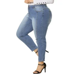 Agnes Orinda Women's Plus Size Mid Rise Stretch Washed Skinny Denim Jeans -CUPSHE Store GUEST 9d2c2f85 367d 4336 8de8 e8193b999464