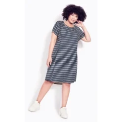 Women's Plus Size Hello Sunshine Stripe Dress - Navy | ZIM & ZOE -CUPSHE Store GUEST a158e352 8a08 4e9f 9fc4 52a24fe84673