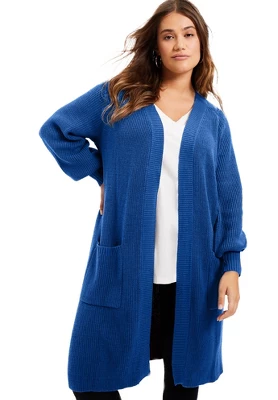 June + Vie By Roaman's Women’s Plus Size Open-Front Cardigan 8 June + Vie By Roaman's Women’s Plus Size Open-Front Cardigan - Image 8