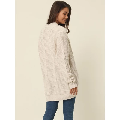 Seta T Women's Long Sleeve Cable Knit Cardigan Sweaters Open Front Fall Outwear Coat With Pockets 3 Seta T Women's Long Sleeve Cable Knit Cardigan Sweaters Open Front Fall Outwear Coat With Pockets - Image 3