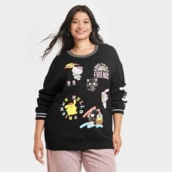Women's Sanrio Hello Kitty And Friends Graphic Sweatshirt - Black -CUPSHE Store GUEST a28a1893 3fb1 46e5 9543 7c337cbc9f7a