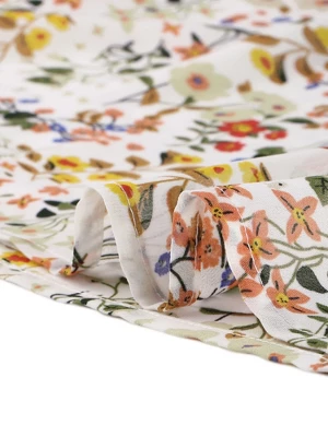 Allegra K Women's Chiffon Floral Ruffled Short Sleeve Button Shirt 4 Allegra K Women's Chiffon Floral Ruffled Short Sleeve Button Shirt - Image 4