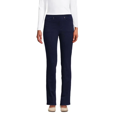 Lands' End Women's Starfish Mid Rise Pull On Knit Denim Straight Jeans 2 Lands' End Women's Starfish Mid Rise Pull On Knit Denim Straight Jeans - Image 2