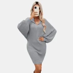 Women's Chunky Knit V-Neck Collar Sweater Dress - Cupshe -CUPSHE Store GUEST a754f17a 326f 4c61 973b 0175a8874bb7