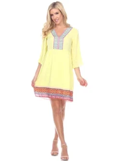 Women's Gabrielle Embroidered Dress - White Mark -CUPSHE Store GUEST a9a57c8f cb03 478f bb35 fb409c97880f