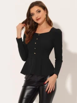 Allegra K Women's Square Neck Blouse Long Sleeve Knit Peplum Top 9 Allegra K Women's Square Neck Blouse Long Sleeve Knit Peplum Top -CUPSHE Store GUEST ab27120c 0bed 460f a45b a1638234c48d