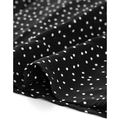 Allegra K Women's Vintage 3/4 Sleeve Boat Neck Ruffled Heart Dots Print Blouse 5 Allegra K Women's Vintage 3/4 Sleeve Boat Neck Ruffled Heart Dots Print Blouse - Image 5