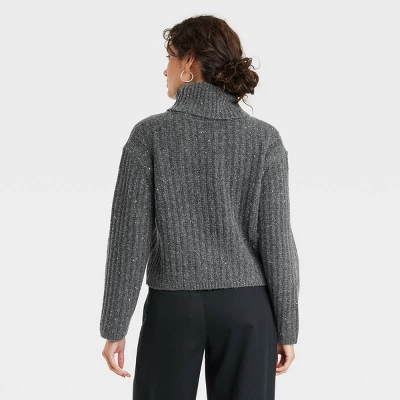 Women's Mock Turtleneck Cashmere-Like Pullover Sweater - Universal Thread™ 1 Women's Mock Turtleneck Cashmere-Like Pullover Sweater - Universal Thread™