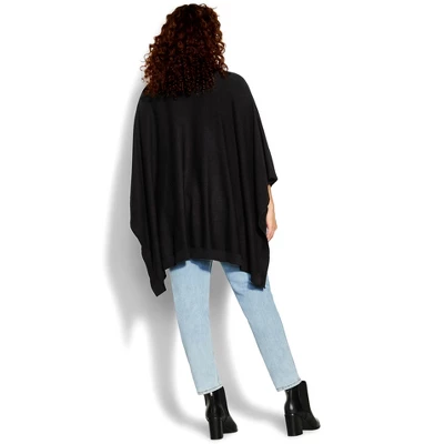 Women's Plus Size Emilia Cape - Black | CITY CHIC 4 Women's Plus Size Emilia Cape - Black | CITY CHIC - Image 4