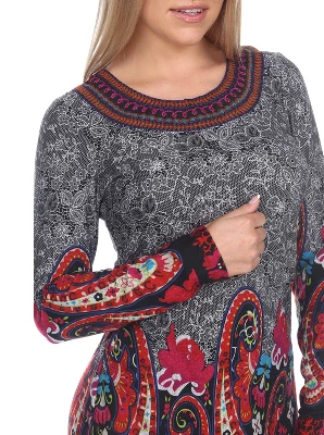 Women's Sandrine Embroidered Sweater Dress - White Mark 3 Women's Sandrine Embroidered Sweater Dress - White Mark - Image 3