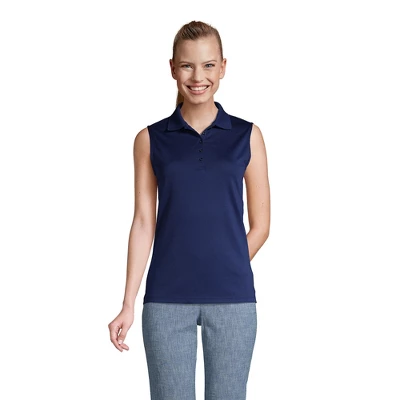 Lands' End Women's Tall Sleeveless Supima Cotton Polo Shirt 4 Lands' End Women's Tall Sleeveless Supima Cotton Polo Shirt - Image 4
