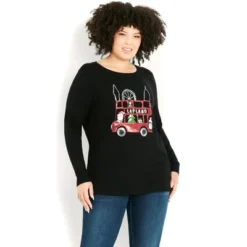 Women's Plus Size Lapland Sweater - Black | EVANS -CUPSHE Store GUEST af5aec9d 6085 49fd 89f0 f0e590fb569f