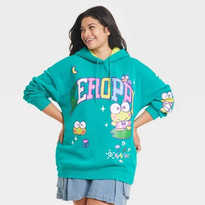 Women's Sanrio Keroppi Graphic Hoodie - Green 4 Women's Sanrio Keroppi Graphic Hoodie - Green - Image 4