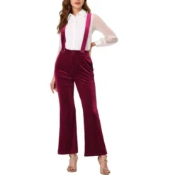 Allegra K Women's Velvet Wide Leg Retro Shiny Glitter Overalls Jumpsuits Pants -CUPSHE Store GUEST b35f3bfc a48d 4b37 b5d7 dfc17658040a