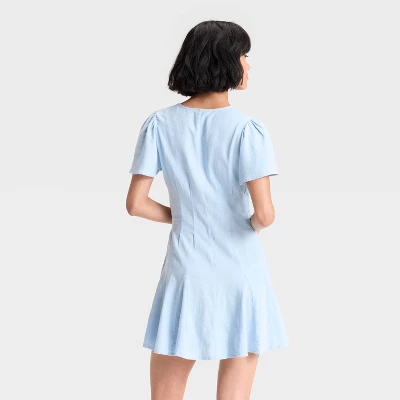 Women's Short Sleeve Button-Front Mini A-Line Dress - Universal Thread™ 1 Women's Short Sleeve Button-Front Mini A-Line Dress - Universal Thread™