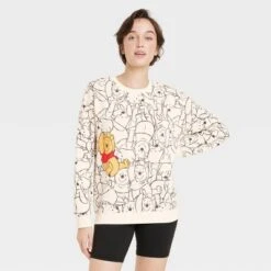 Women's Winnie The Pooh AOP Cozy Graphic Sweatshirt - Tan -CUPSHE Store GUEST c3d4dfbc 676a 4f4a be7e b6cb5963f66f