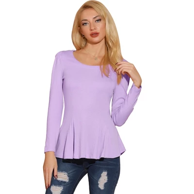 Allegra K Women's Long Sleeve Sleeves Scoop Neck Casual Peplum Shirt Top 15 Allegra K Women's Long Sleeve Sleeves Scoop Neck Casual Peplum Shirt Top - Image 15